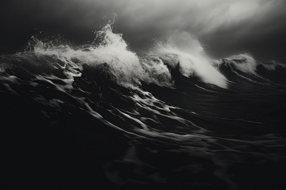 Ocean outdoors nature black. AI generated Image by rawpixel.