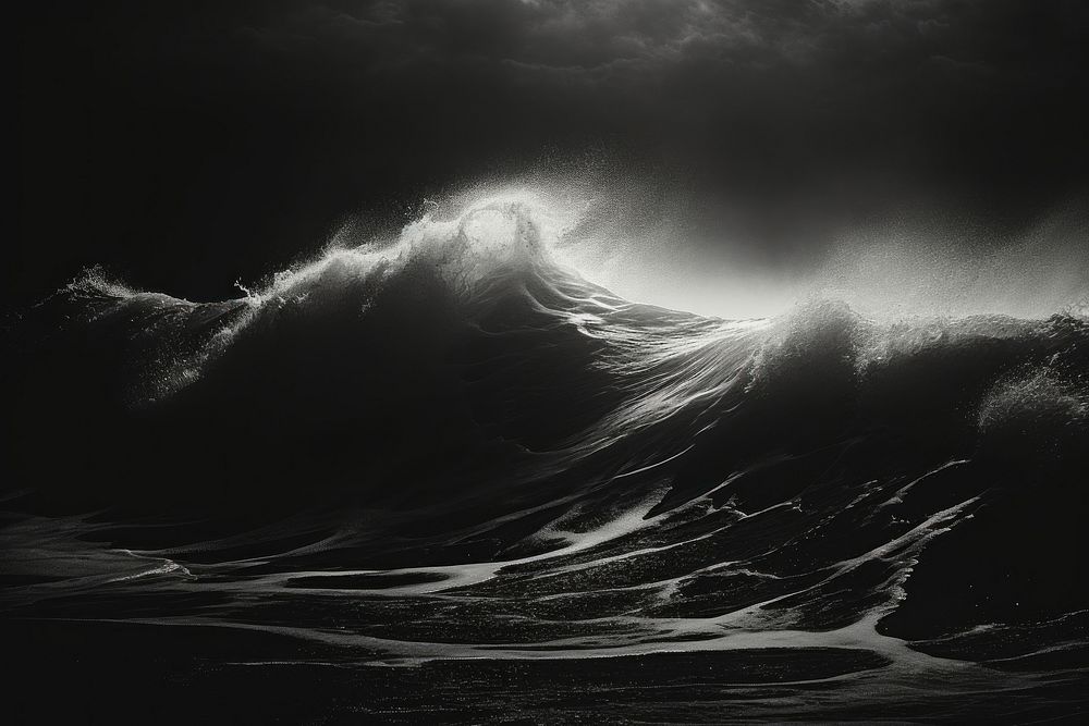 Ocean nature sea thunderstorm. AI generated Image by rawpixel.