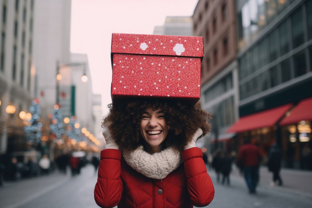 Stack box holiday person adult. AI generated Image by rawpixel.