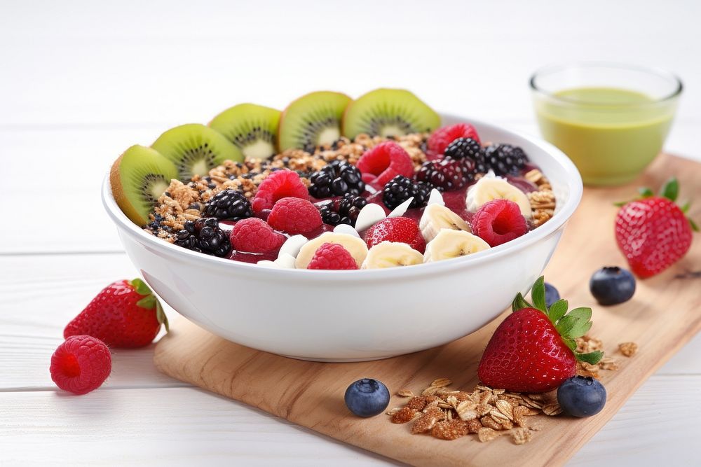 Acai bowl blueberry breakfast fruit. AI generated Image by rawpixel.