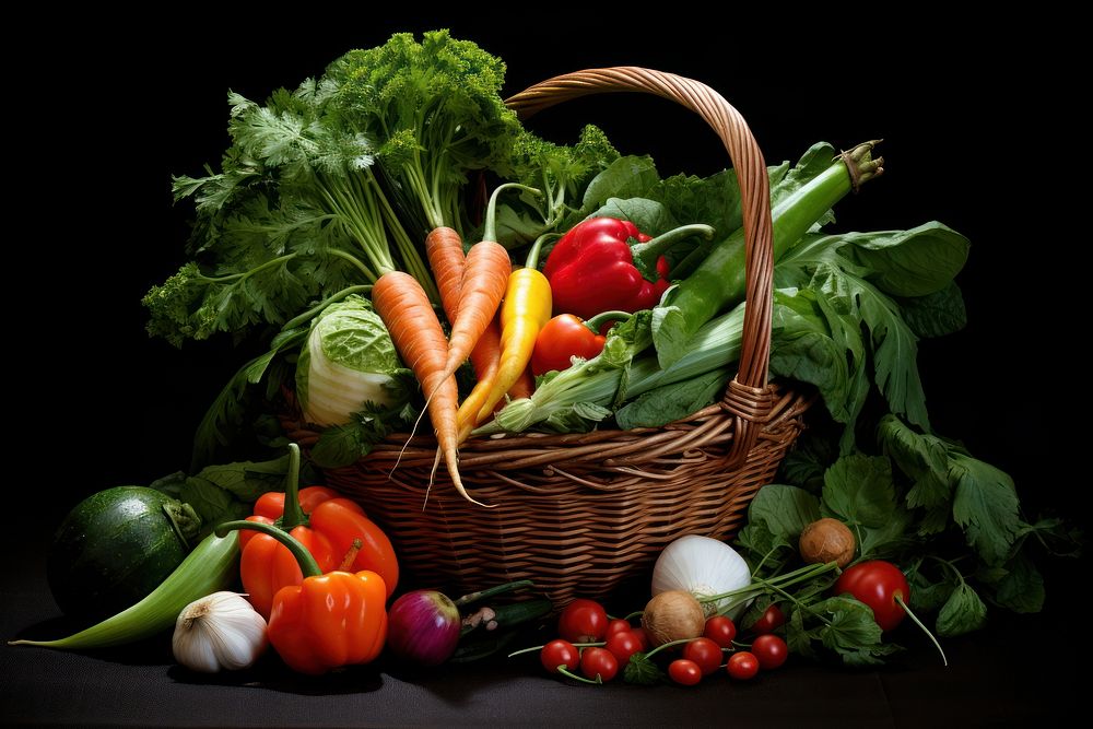 Vegetables basket plant food. AI generated Image by rawpixel.