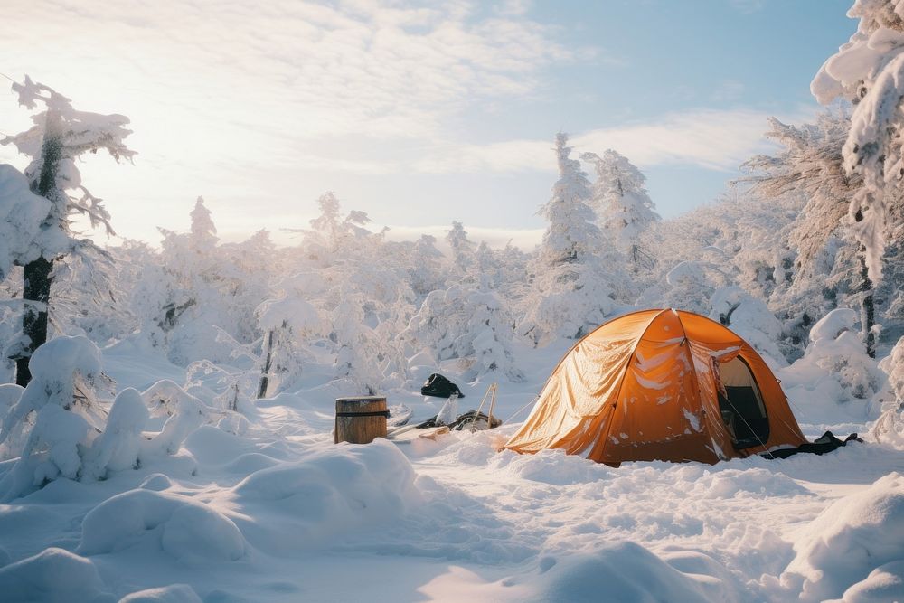 Camping outdoors nature white. AI generated Image by rawpixel.