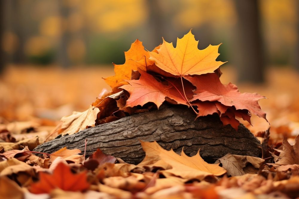 Fall leave pile autumn leaves nature. AI generated Image by rawpixel.