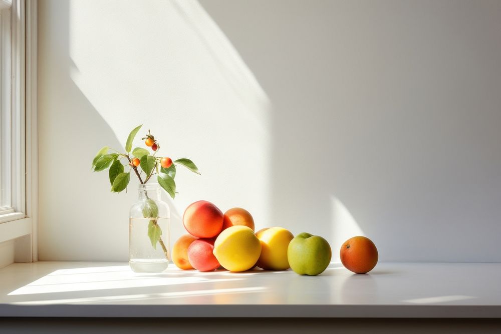Fruits windowsill plant pear. AI generated Image by rawpixel.