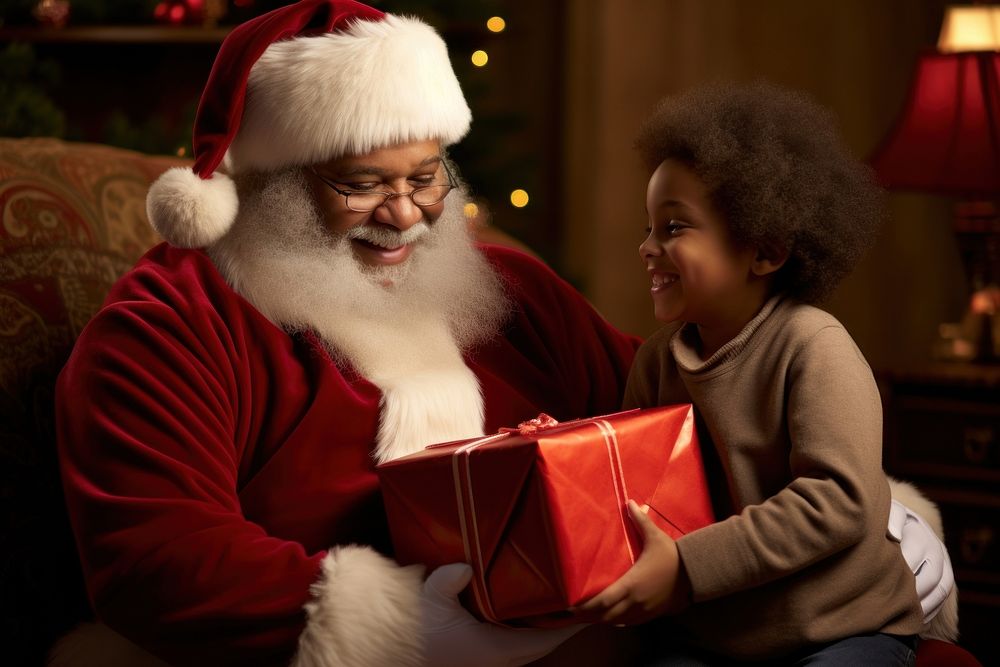 Man giving kid chirstmas gift christmas adult baby. AI generated Image by rawpixel.