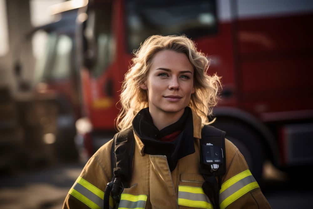 Female firefighter portrait architecture protection. AI generated Image by rawpixel.