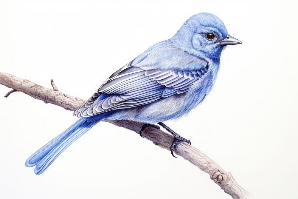 Bird drawing animal blue. AI generated Image by rawpixel.
