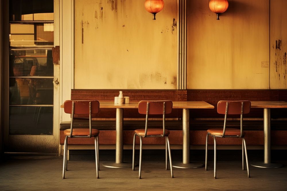 Restaurant architecture furniture table. AI generated Image by rawpixel.