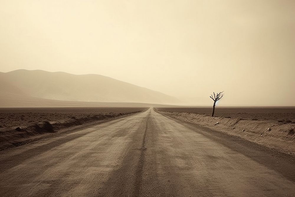 Road landscape outdoors horizon. AI generated Image by rawpixel.