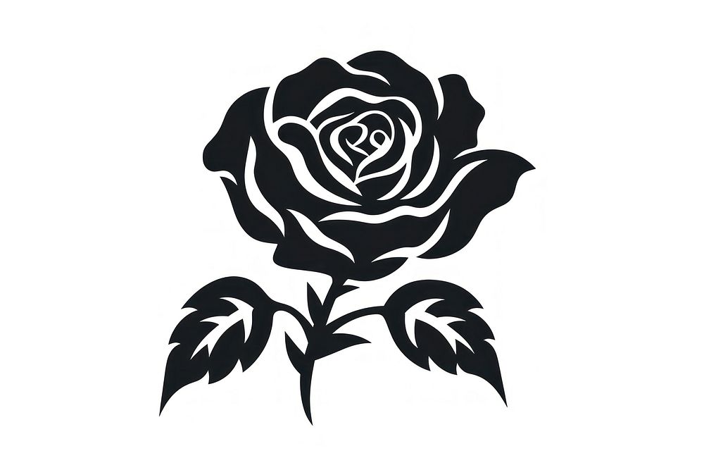 Rose stencil flower plant. AI generated Image by rawpixel.