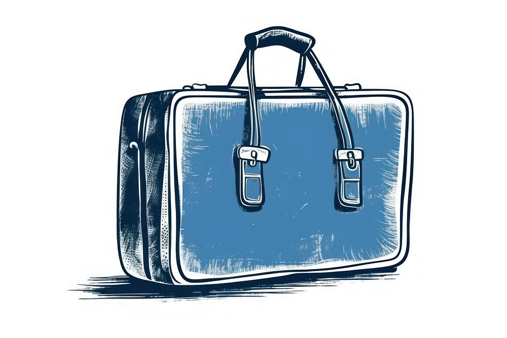 Bag briefcase blue white background. | Premium Photo Illustration