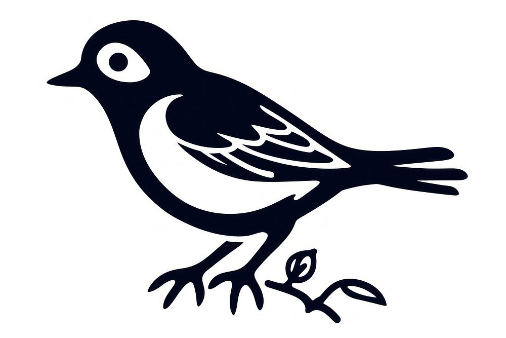 Bird blackbird animal monochrome. AI generated Image by rawpixel.