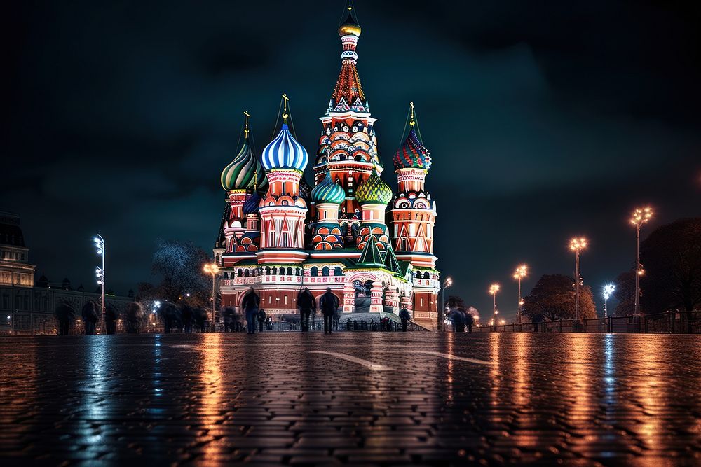 Landmark architecture building saint basil's cathedral. AI generated Image by rawpixel.