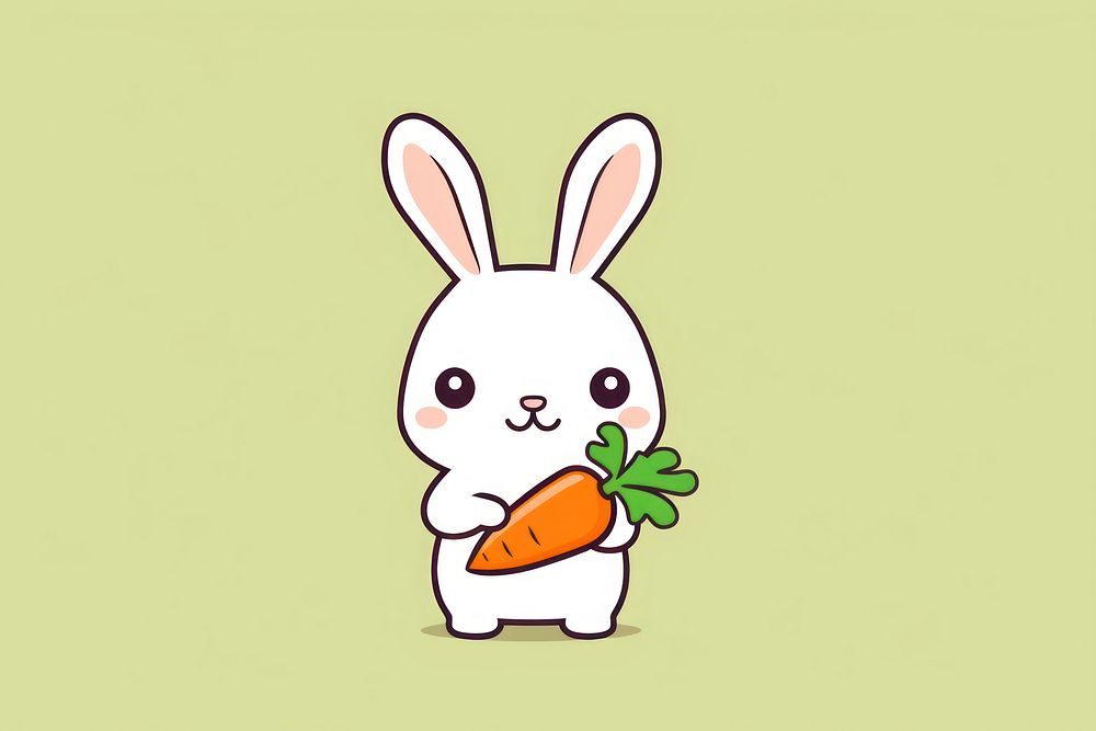 Rabbit eat carrot vegetable animal food. AI generated Image by rawpixel.