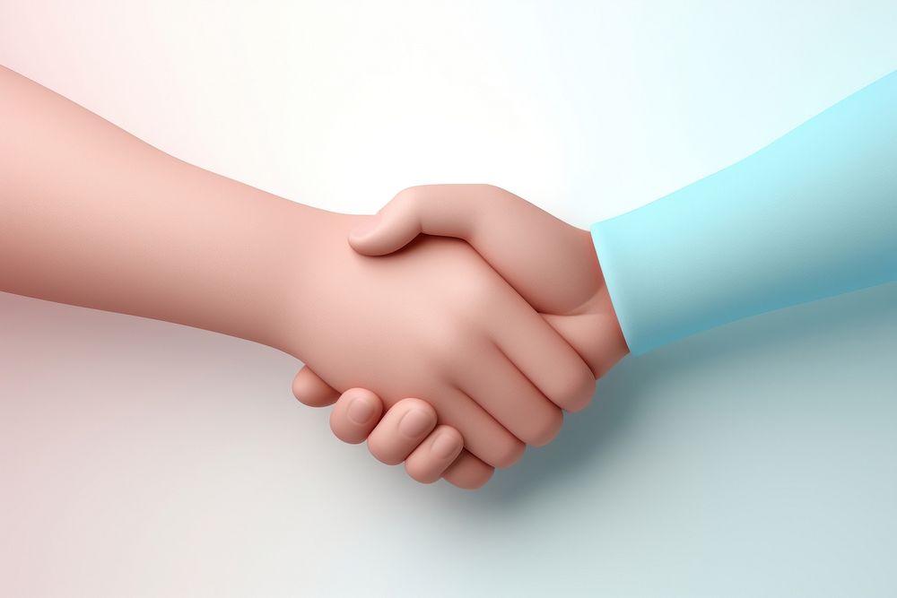 Business handshake blue togetherness agreement. AI generated Image by rawpixel.