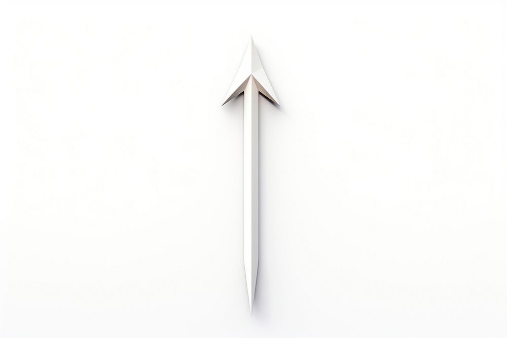 A arrow pointing left on a white background weaponry symbol dagger. AI generated Image by rawpixel.