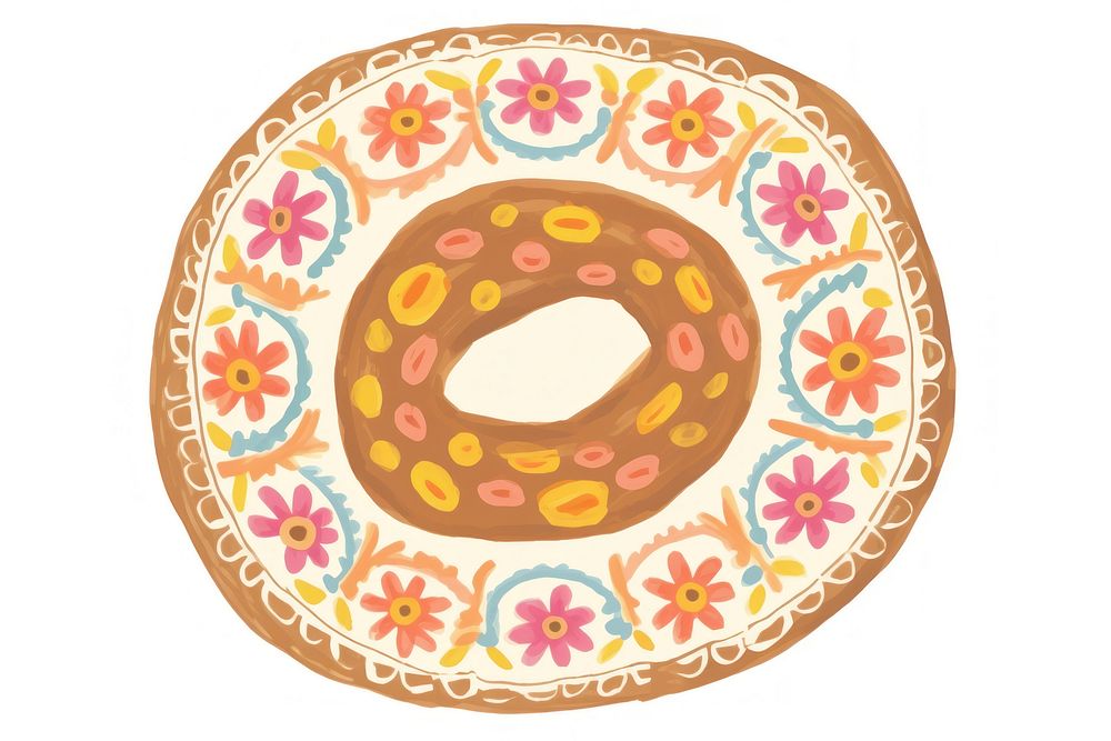 Bagel pattern plate food. AI generated Image by rawpixel.