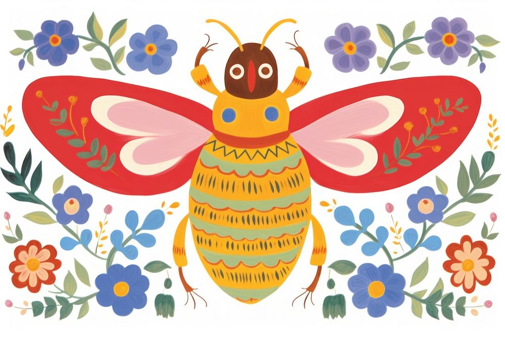 Bee art pattern animal. AI generated Image by rawpixel.