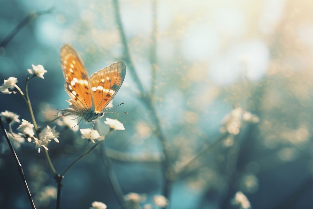Butterfly in spring outdoors nature animal. AI generated Image by rawpixel.