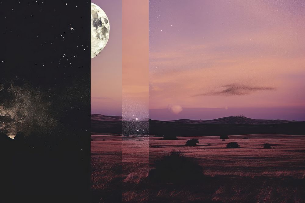 Purple sky astronomy outdoors nature. AI generated Image by rawpixel.