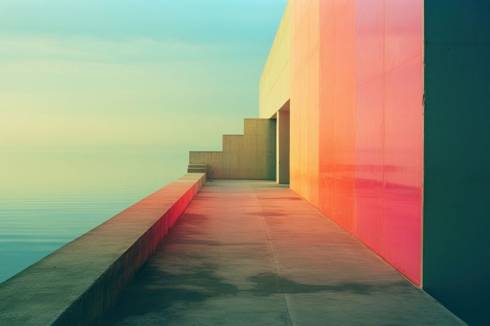 Light leak architecture building outdoors horizon. AI generated Image by rawpixel.