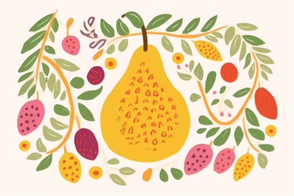 Fruit pattern plant pear. AI generated Image by rawpixel.