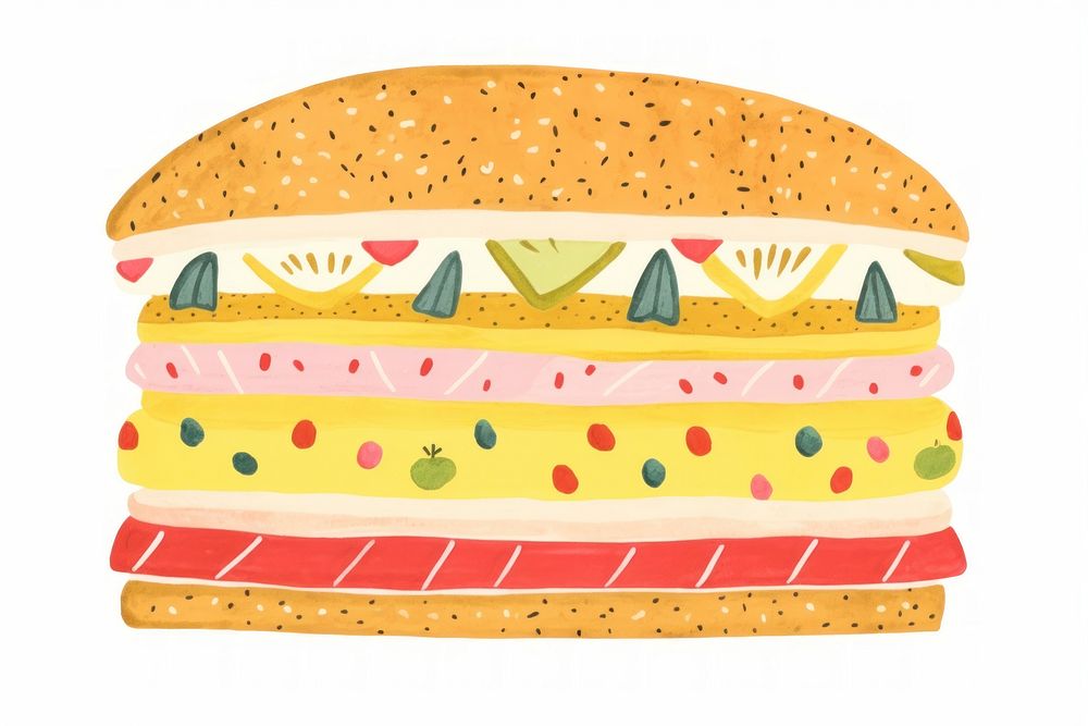 Sandwich food white background hamburger. AI generated Image by rawpixel.