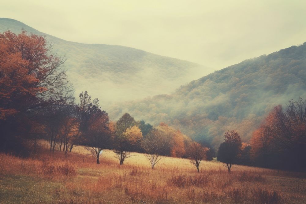 Autumn hills landscape grassland outdoors. AI generated Image by rawpixel.