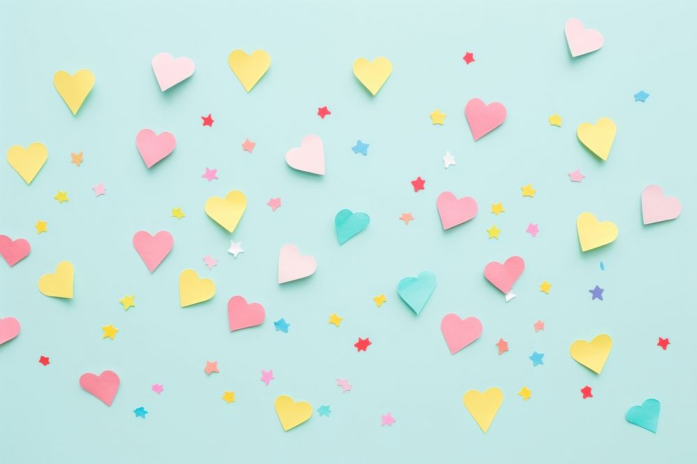 Confetti star heart celebration backgrounds paper variation. AI generated Image by rawpixel.