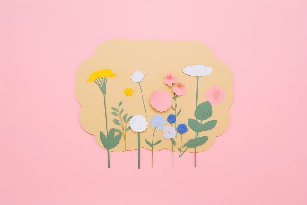 Speech bubble decorated with pressed flower painting pattern plant. AI generated Image by rawpixel.