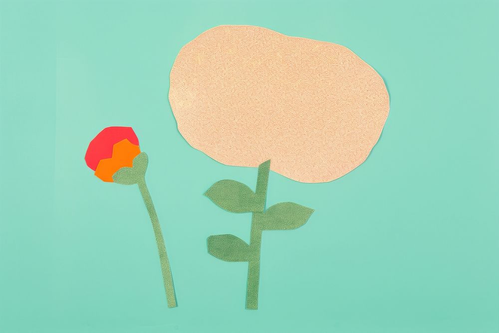 Speech bubble with pressed flower green petal plant. AI generated Image by rawpixel.