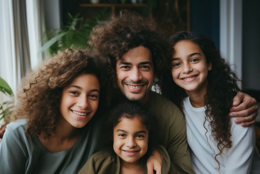 Latina Brazilian family adult joy togetherness. AI generated Image by rawpixel.