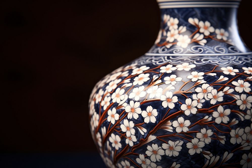 Vase porcelain pottery pattern. AI generated Image by rawpixel.