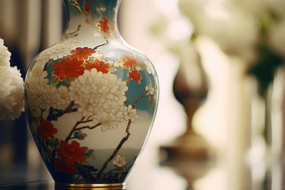 Vase porcelain art decoration. AI generated Image by rawpixel.