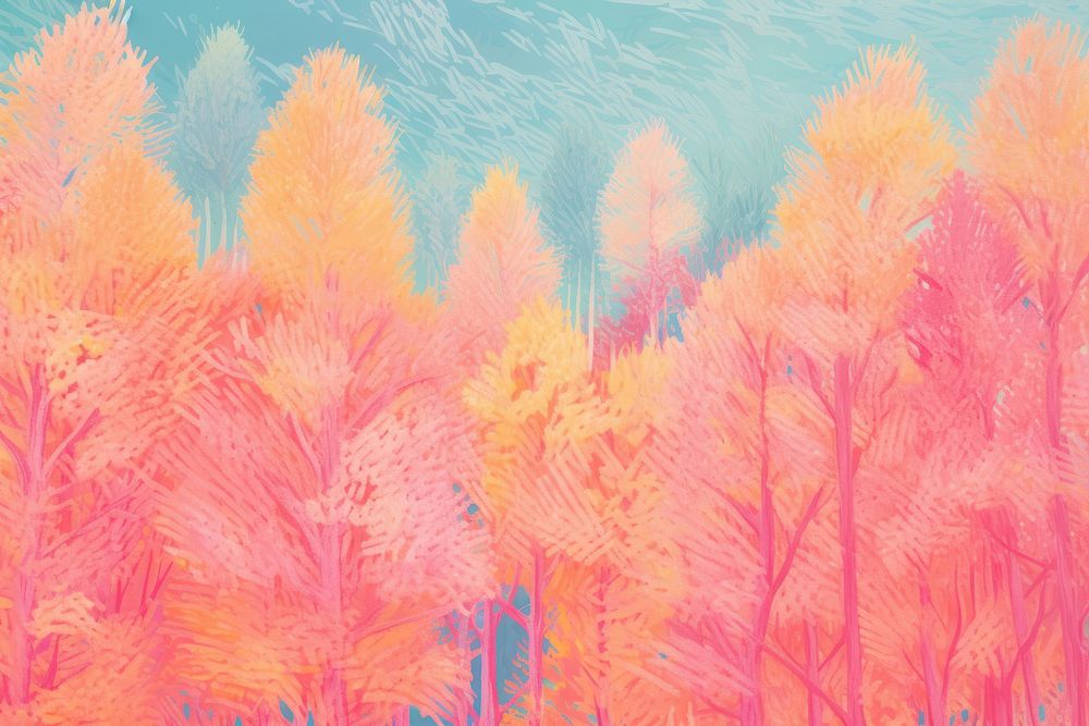 Autumn forest backgrounds outdoors painting. AI generated Image by rawpixel.