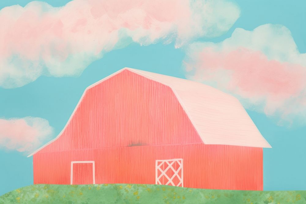 Red barn farm architecture building. AI generated Image by rawpixel.