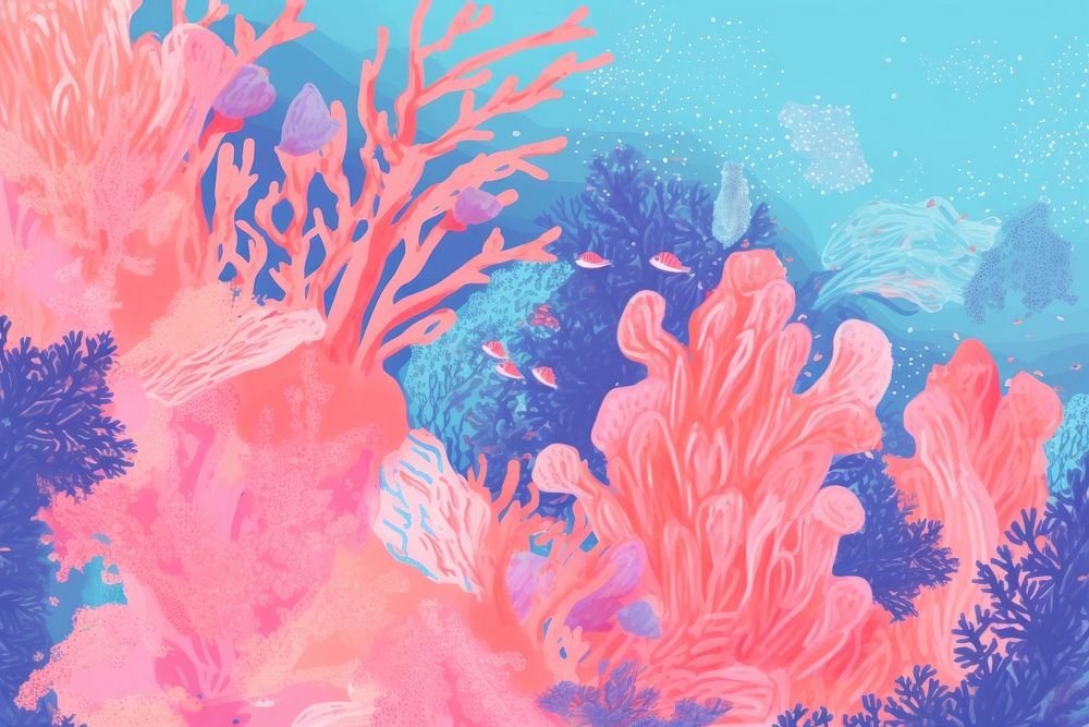 Under the sea backgrounds outdoors painting. AI generated Image by rawpixel.