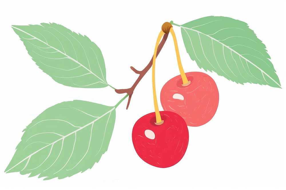 Cherry plant fruit food. AI generated Image by rawpixel.