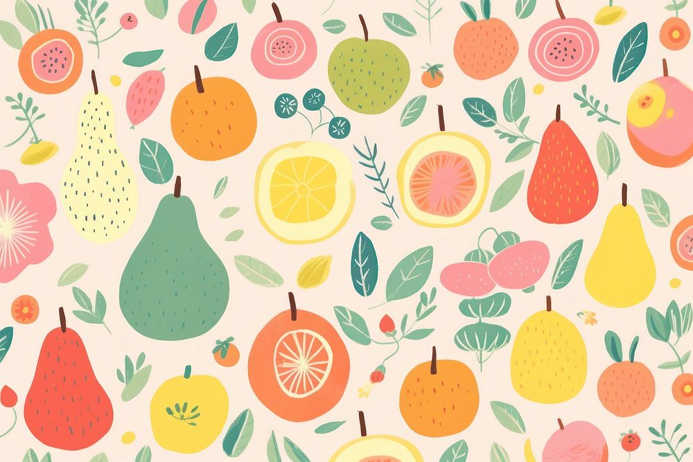 Fruit backgrounds pattern plant. AI generated Image by rawpixel.
