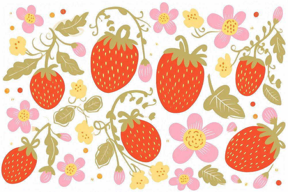Strawberry backgrounds pattern fruit. AI generated Image by rawpixel.