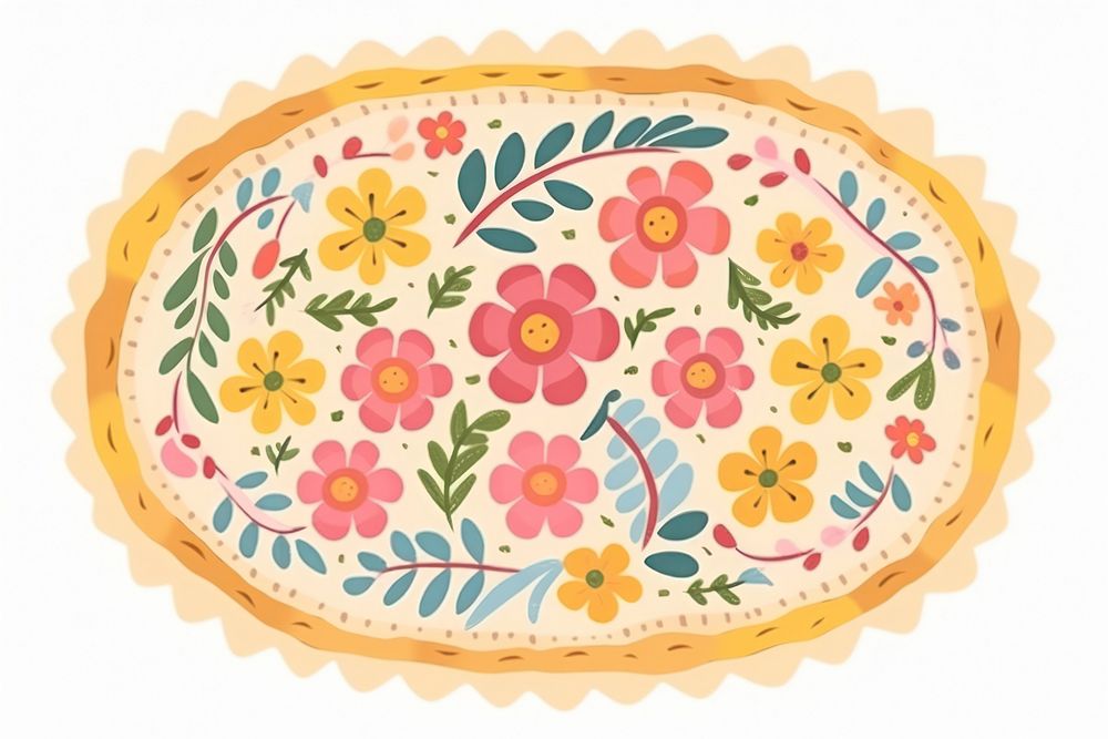 Pie art embroidery pattern. AI generated Image by rawpixel.