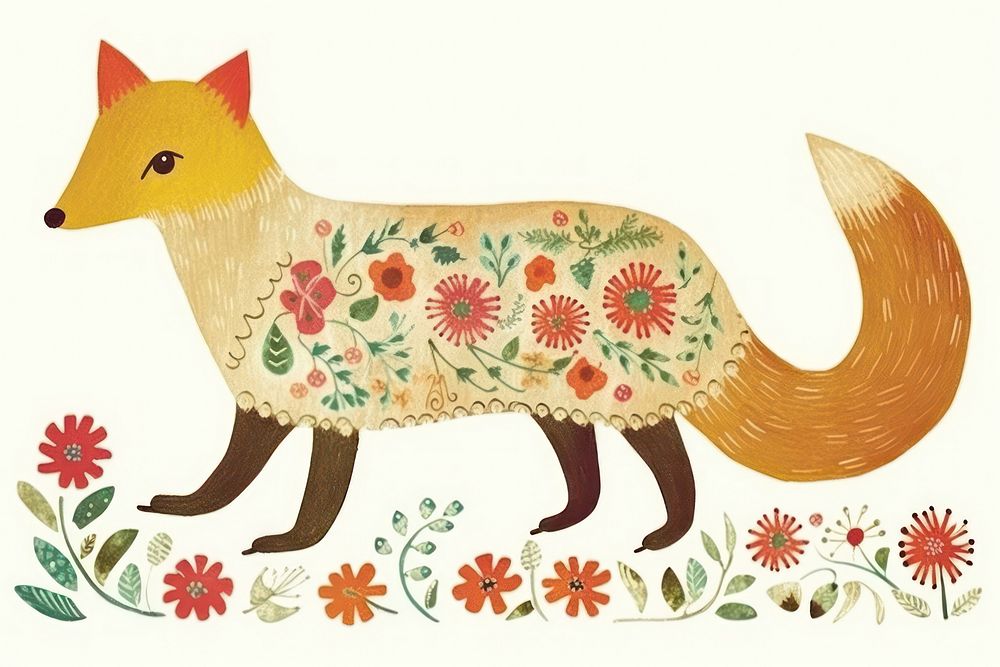 Fox fox pattern animal. AI generated Image by rawpixel.
