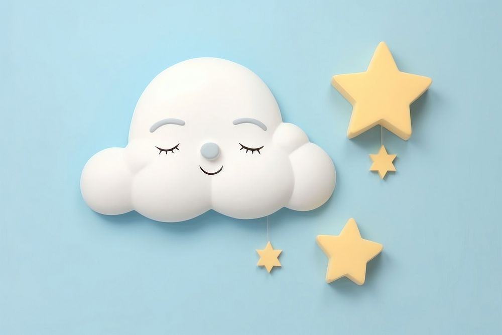 Group of moon star and white cloud nature representation investment. AI generated Image by rawpixel.