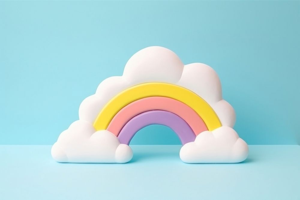 A rainbow with cloud toy tranquility simplicity. AI generated Image by rawpixel.