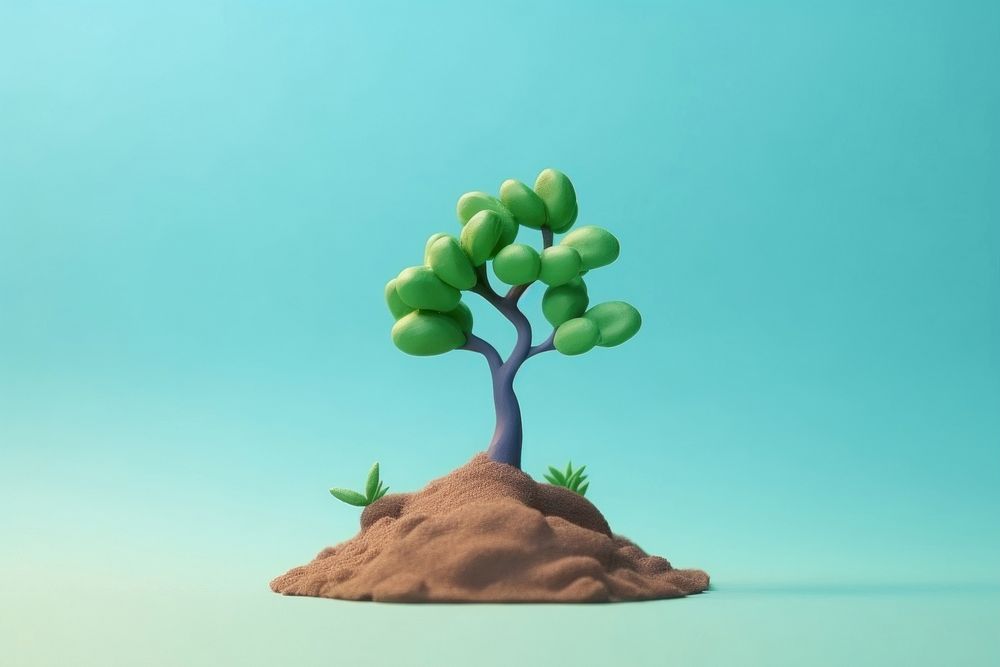A tree grow up from earth outdoors nature plant. AI generated Image by rawpixel.