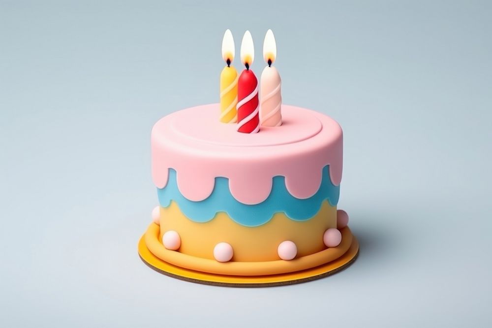 Birthday cake dessert candle icing. AI generated Image by rawpixel.