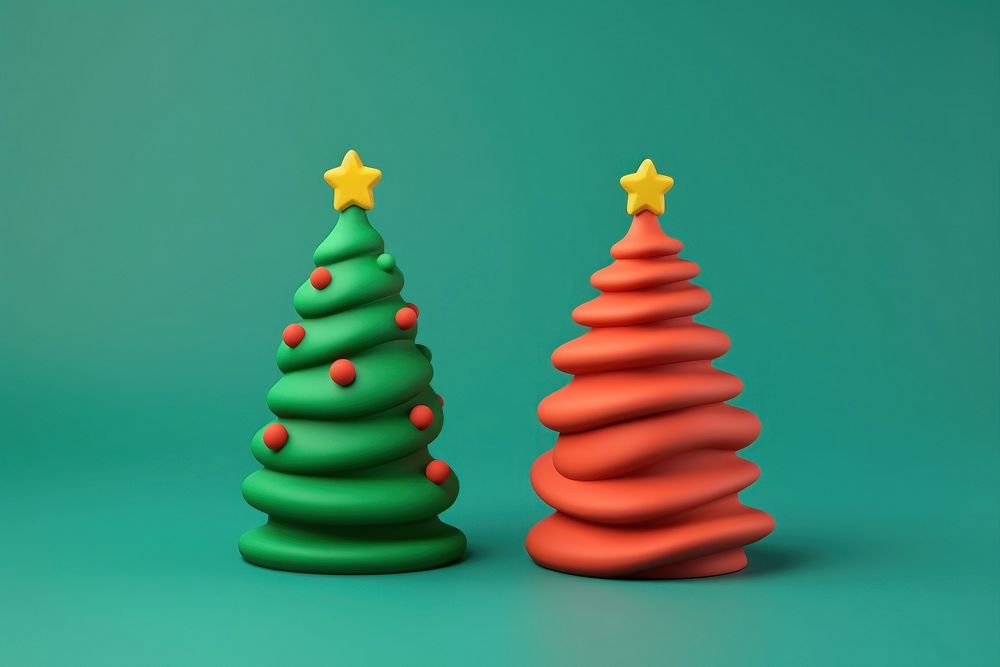Christmas tree decorate in green red blue representation anticipation illuminated. AI generated Image by rawpixel.