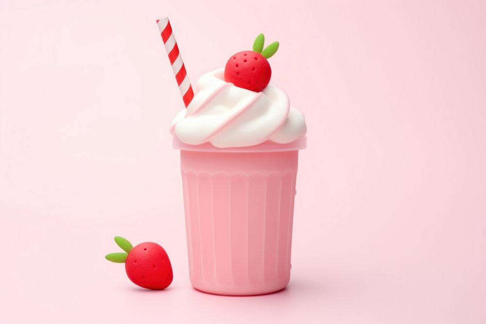 Fresh Strawberry Milkshake strawberry milkshake smoothie. AI generated Image by rawpixel.