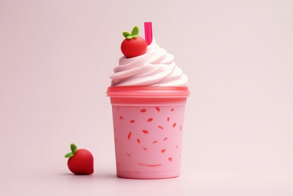 Fresh Strawberry Milkshake milk strawberry milkshake. AI generated Image by rawpixel.