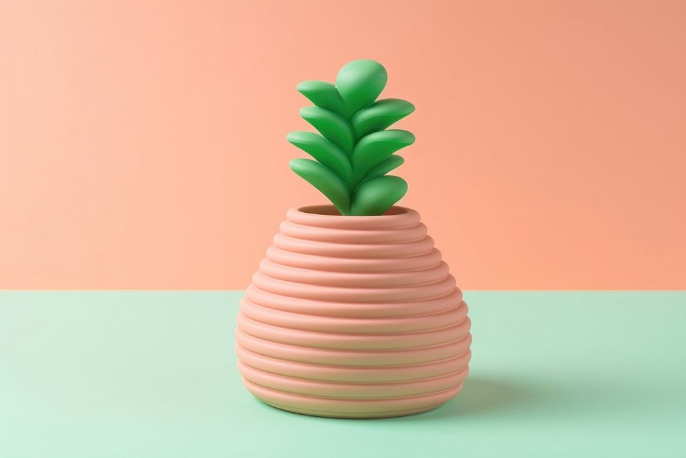Indoor plant vase clay art. AI generated Image by rawpixel.